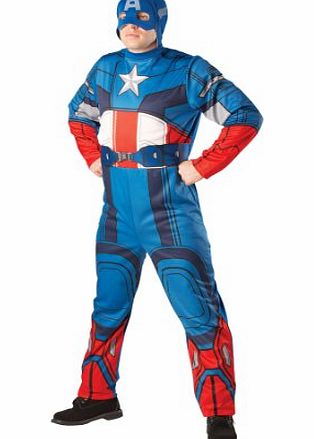 Rubies Masquerade UK Captain America Fancy Dress Costume with Snood - Standard size
