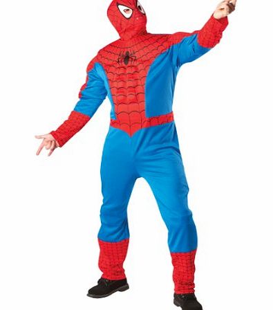 Muscle Chest Spiderman Fancy Dress Costume with Snood - Standard size