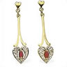 ruby and Diamond heart drop earrings