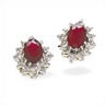 ruby surrounded by Diamonds stud earrings