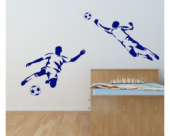 Footballer & Goalkeeper Boys Sport Football Wall Art Sticker - Art Vinyl Decal Stickers, Childrens Bedroom, Bathroom, Kitchen, Lounge, Easy to Apply, Free Applicator, Easy Peel - (PLEASE CHOOSE YO