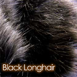 rucomfy Black Long Haired Faux Fur Cushion
