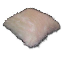rucomfy Cream Longhair faux fur cushion