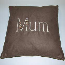 rucomfy Faux suede Limited Edition floral mum cushion