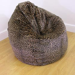 rucomfy Leopard Slouchbag Extra Large faux fur bean bags