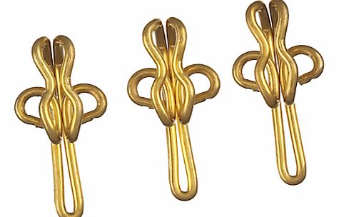 Rufflette R7 Brass Curtain Hooks, Pack of 30