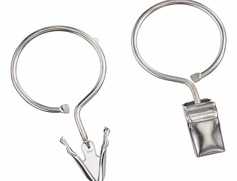 Ring Clip Hooks, Pack of 10, Chrome
