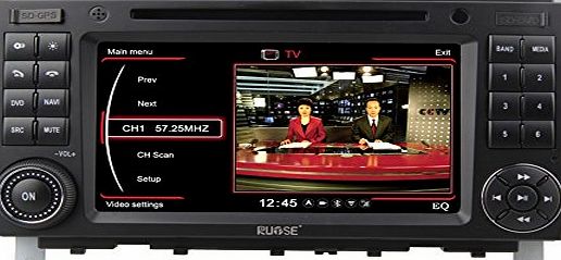 Rupse For BENZ C-Class W203/ W209/CLK indash DVD Player With GPS Sat Nav Navigation and 7`` Touchscreen/ Built-in DVB-T TV function/Bluetooth/ iPod Contorl/ Radio AM FM RDS