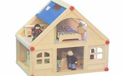 Wooden Dolls House With Furniture