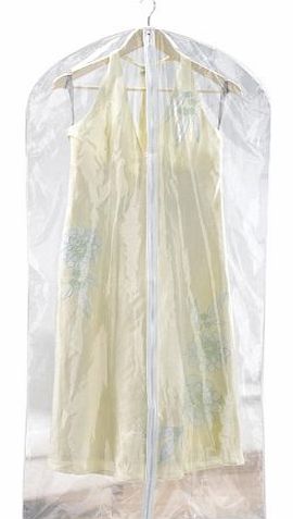 H & L Russel Ltd PEVA Soft Touch Long Garment Cover, Clear with White Trim, Set of 2
