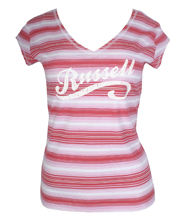 Russell Athletic Striped V-Neck Tee