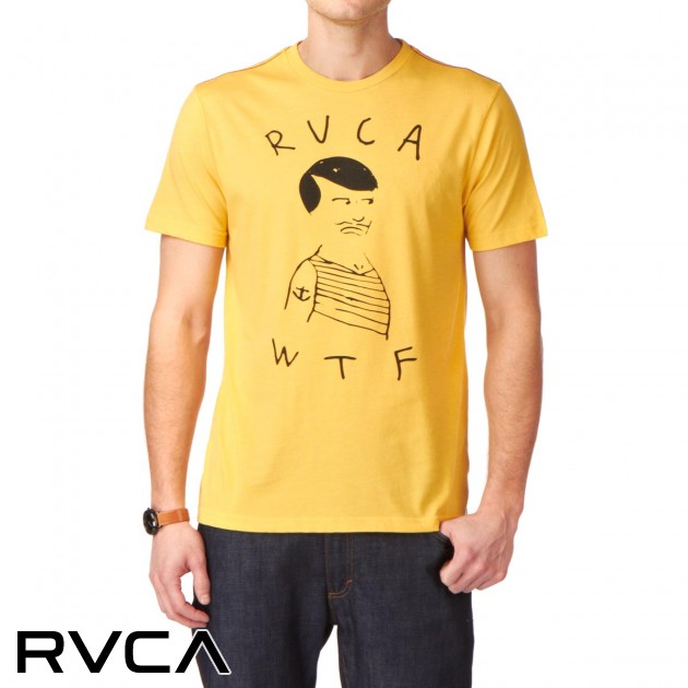 Mens RVCA Wtf T-Shirt - Starting Yellow Heather