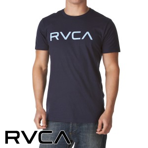 T-Shirts - RVCA Big Logo T-Shirt - Navy/Blue