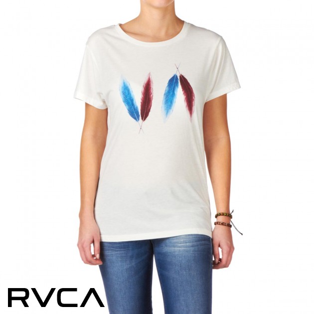 Womens RVCA Va Feathers Ez T-Shirt - Vintage