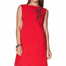 RYLKO Red wool blend sleeveless dress