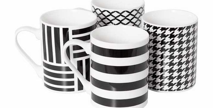4 Piece Checkmate Mug Set