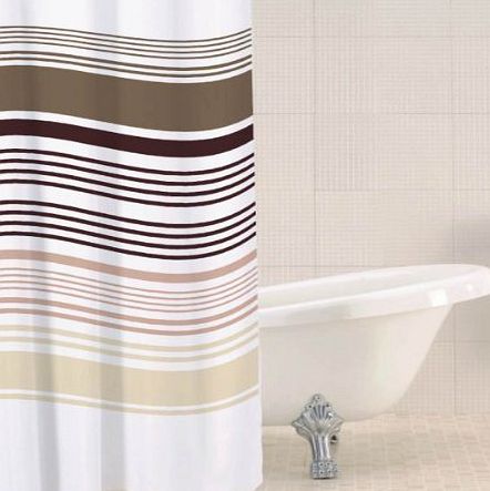 Sabichi Striped Shower Curtain, White