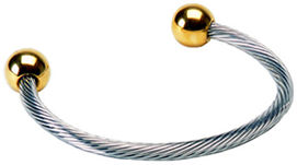 Sabona Steel Twist Duet/Gold Magnetic Bracelet
