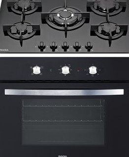 Saga  Elegans X751-B 70cm 5 Burner Gas Hob amp; SAGA F606GL 60cm Electric Fan Rotisserie Oven