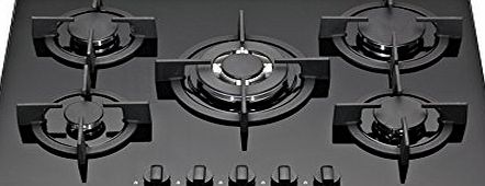 Saga  Elegans X751-B 70cm Built-in 5 Burner Gas on Glass Hob - Black