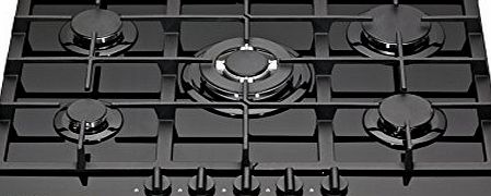Saga  Teres P751-B 70cm Built-in 5 Burner Gas on Glass Hob - Black