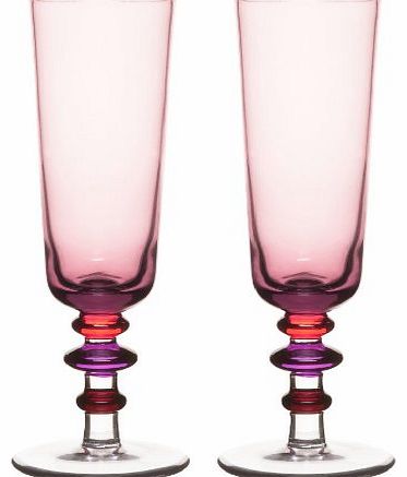 Spectra 5016273 Set of 2 Champagne Flutes Lilac / Pink