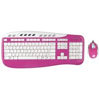 Saitek Multimedia Keyboard and Mouse - Pink