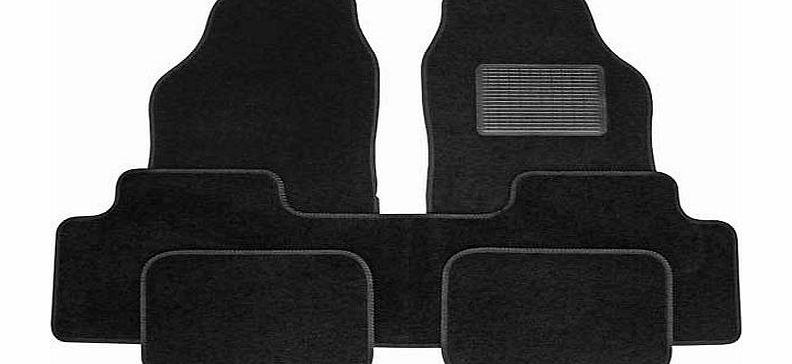 Sakura Set of 5 Universal MPV Carpet Mats - Black
