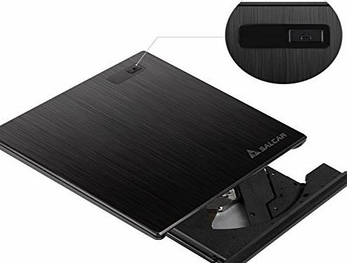Salcar - USB 3.0 External DVD reWriter Slim DVD CD R/RW Burner DVD Combo Drive for all laptops desktop PC with Windows 7 8 10 and Mac OS System (Plug and Play) for Apple Macbook, Macbook Pro, Macbook