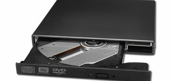 Salcar High quality external USB2.0 DVD / CD burner drive for all notebooks, netbooks and desktop PCs (black)