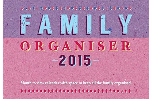Salmon 2015 retro design family organiser calendar - one month to view