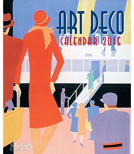 Salmon Art Deco Large Wall Calendar 2015