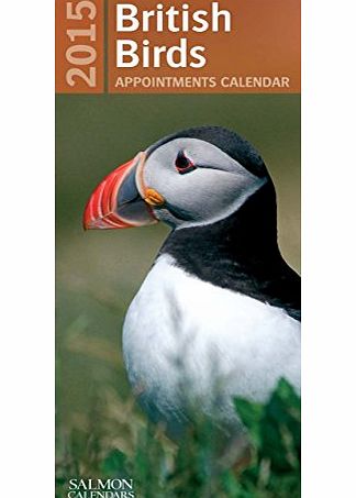 Salmon British Birds Slim Appointment Calendar 2015