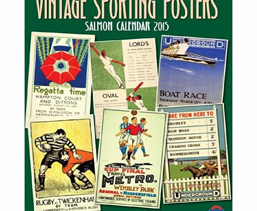 Salmon Vintage Sporting Posters Large Wall Calendar 2015