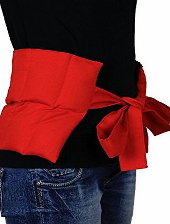 Salosan Large Kidney Warmer with Straps - Wheat Pack, Heat Bag, Thermal Pillow for Hot and Cold Therapy - Against Back Pain, Lumbago, Disc Problems - Filling: Purified Wheat Grain RED