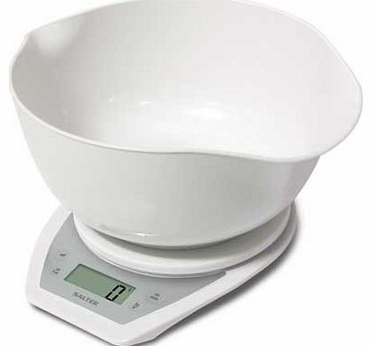 Salter Aquatronic Kitchen Scale and Bowl - White