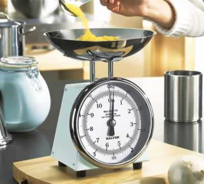SALTER Metal Bodied Kitchen Scale Blue