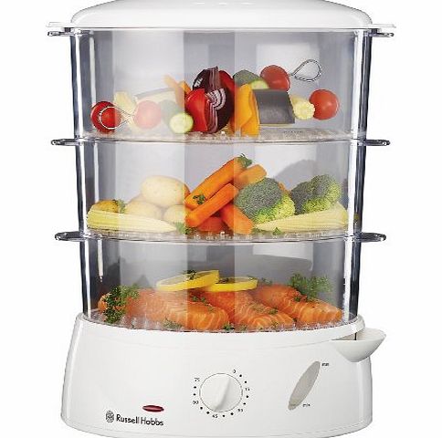Salton Europe Limited Russell Hobbs 15071 9 L 3-Tier White Food Steamer