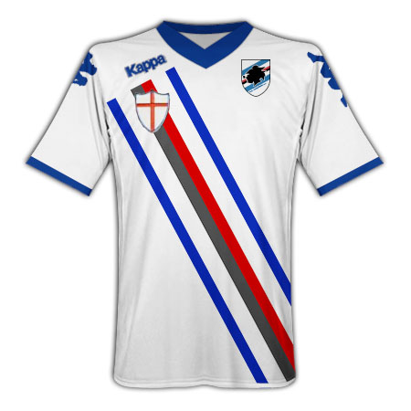 Sampdoria Kappa 2010-11 Sampdoria Away Kappa Football Shirt