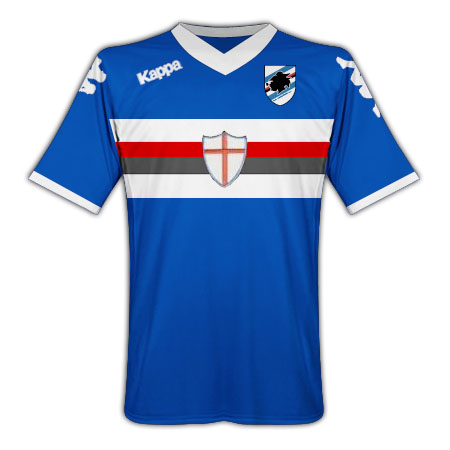 Sampdoria Kappa 2010-11 Sampdoria Home Kappa Football Shirt