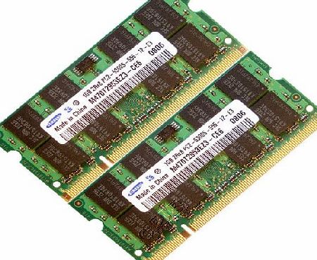 Samsung 2GB (2x1GB) DDR2 PC2-5300 667MHz Laptop (SODIMM) Memory RAM KIT 200-pin