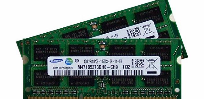 Samsung 8GB kit (2 x 4GB) DDR3 PC3 10600 1333MHz 204 PIN SODIMM ram memory upgrade for Apple iMacs - 2.8GHz Intel-Quad Core i5 mid 2010 ; 2.93GHz Intel Quad-Core i7 27``mid 2010 ; 3.06GHz Intel Core i3