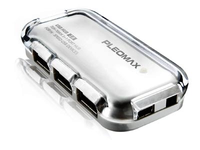 Pleomax Crystal USB 2.0 4 Port HUB PUH-7000X