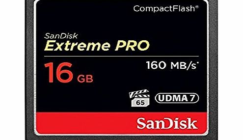 SanDisk 16GB Extreme Pro 160MB/s CompactFlash Card SDCFXPS-016G-X46 (Label May Change)
