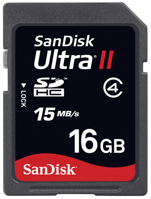 SanDisk 16GB SD HC Ultra II w/reader