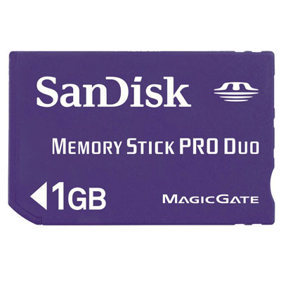 1GB Memory Stick Pro Duo with Adapter.