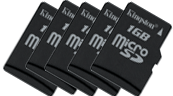 1GB MicroSD Card Five pack