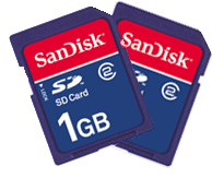 SanDisk 1GB SD Card Twin Pack