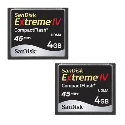 4GB Extreme IV Compact Flash Twin Pack