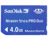SanDisk 4GB Memory Stick Pro Duo & Adaptor (2MB/s)